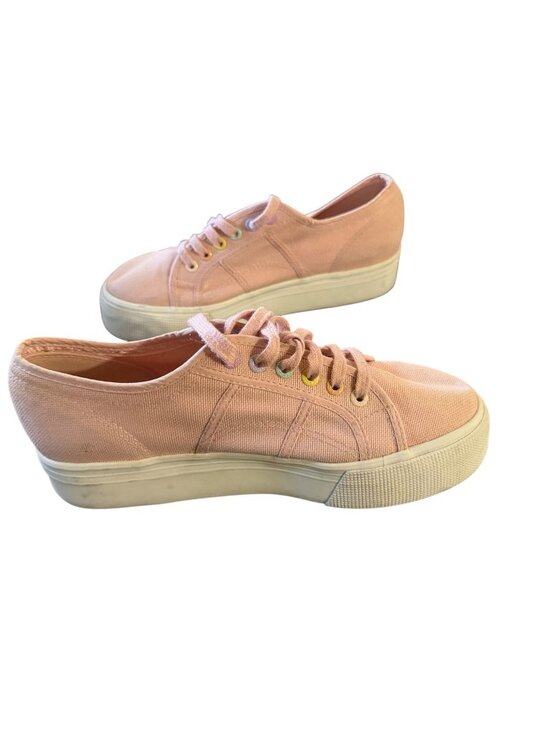 Superga Shoes - Superga Womens Pink Canvas Sneakers Size 41 Casual Low-Top Shoes